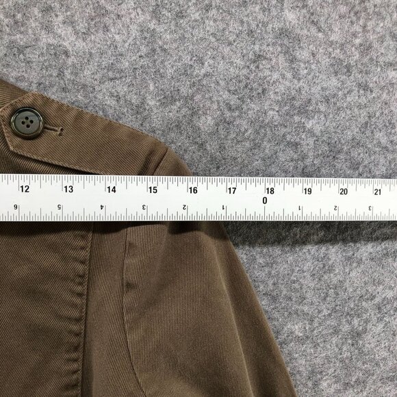 Joie Military Jacket Womens L Brown Double Breasted Cotton Khaki Utility - Picture 11 of 12